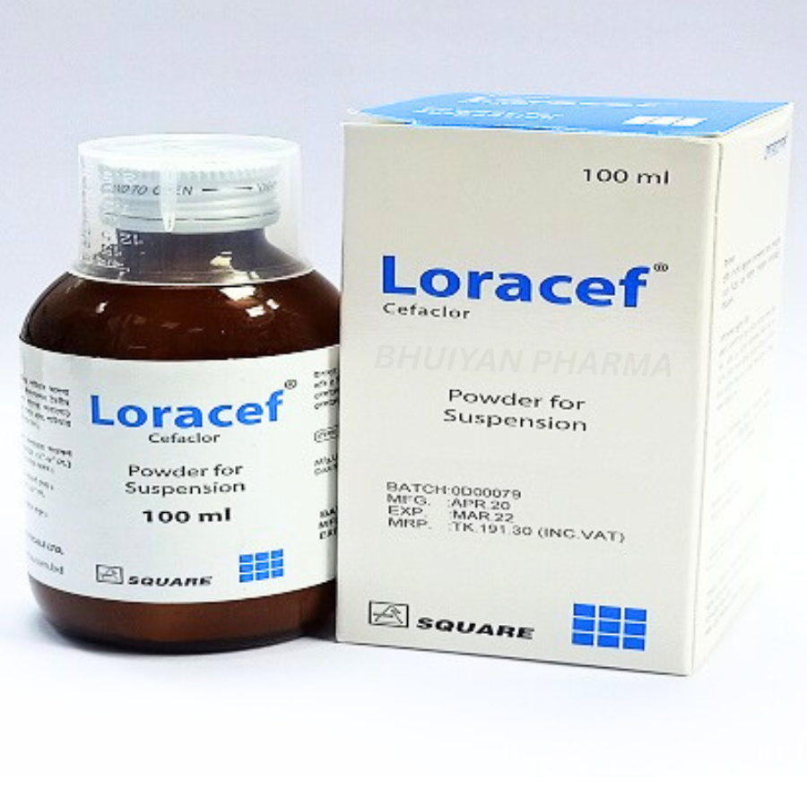 LORACEF POWDER FOR SUSPENSION 125 MG/5 ML 100 ML BOTTLE