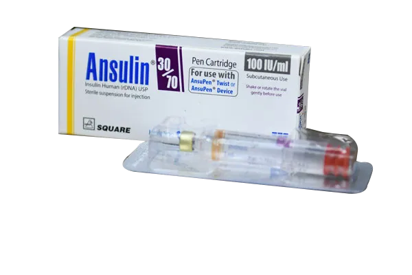 ANSULIN 30/70 100 IU CARTRIDGE 3 ML INSULIN